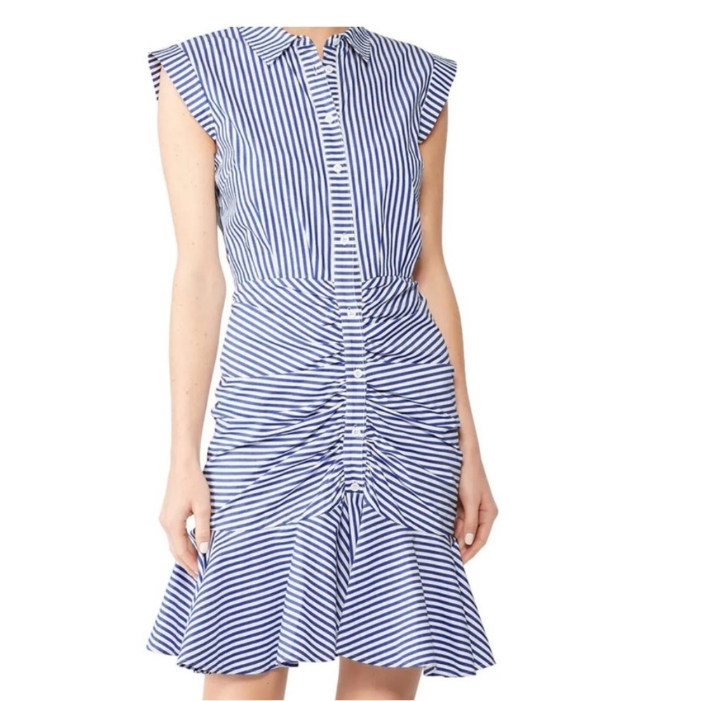 Veronica Beard Blue and White Striped Dress